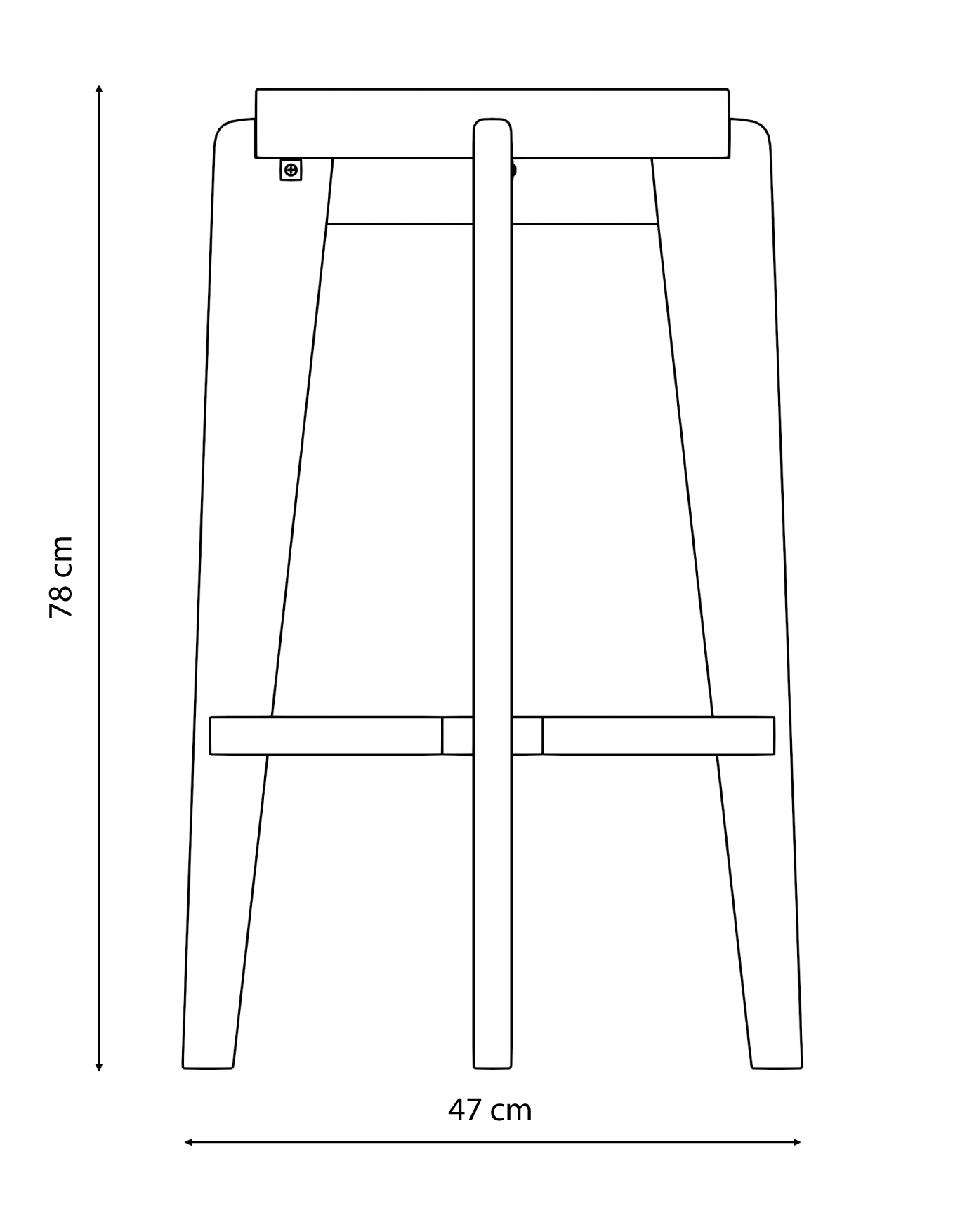 High Bar stool Cane DT.W.19. - Dark Brown