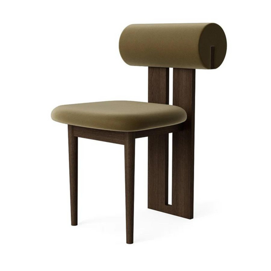 Hippo Dinning Chair In Dark Smoked Oak And Velvet 2 Olive 751 Finish by NOR11