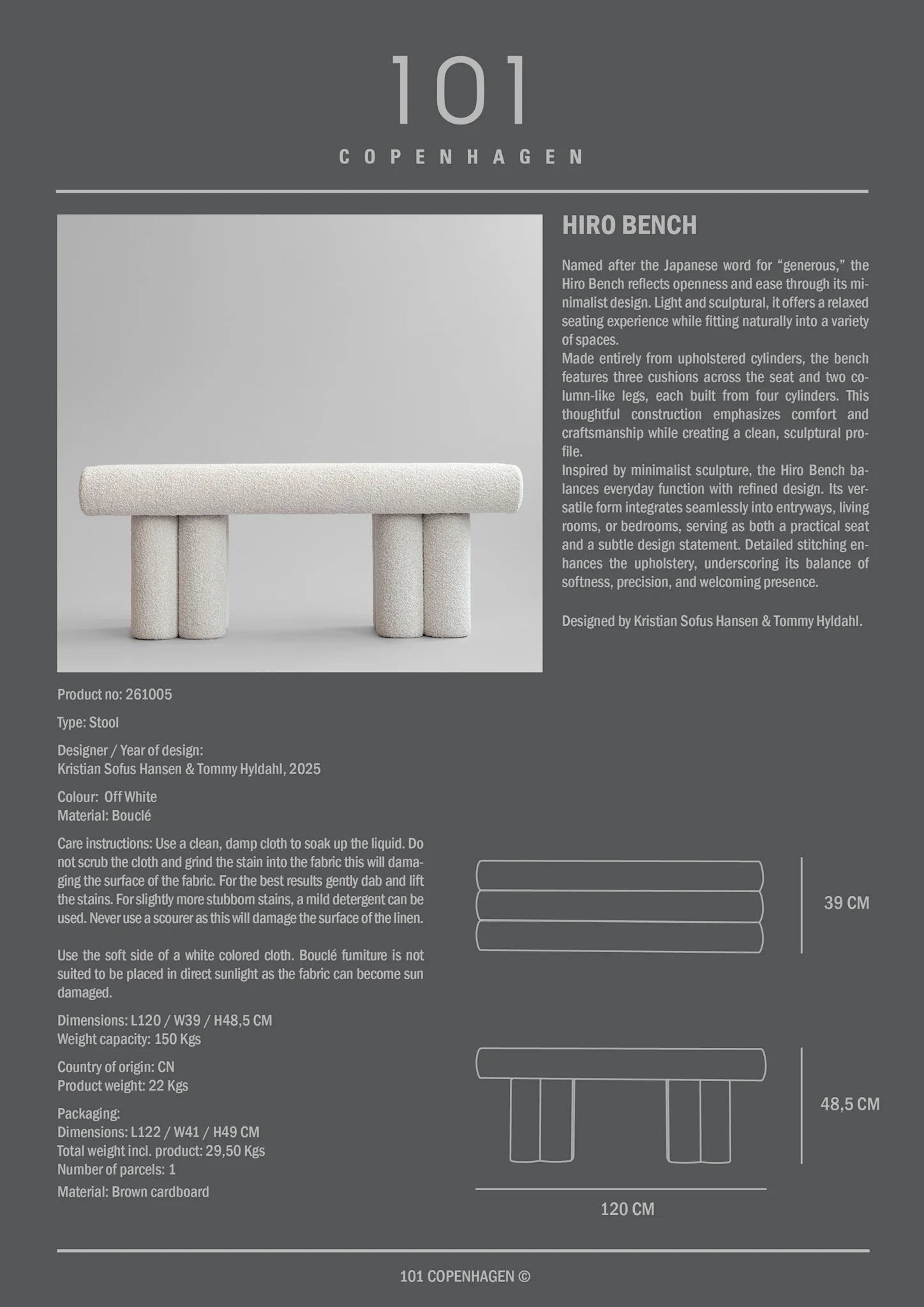Hiro Bench – Off White
