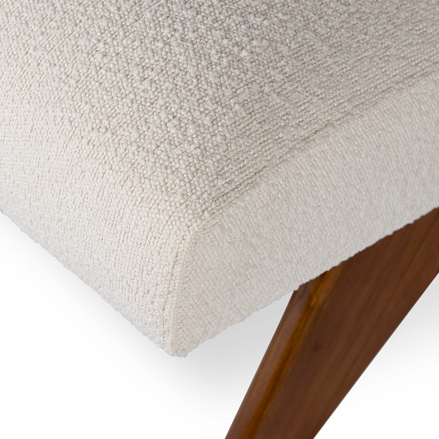 Easy Lounge Armless Sofa Eugene - Boucle creme - Brown frame