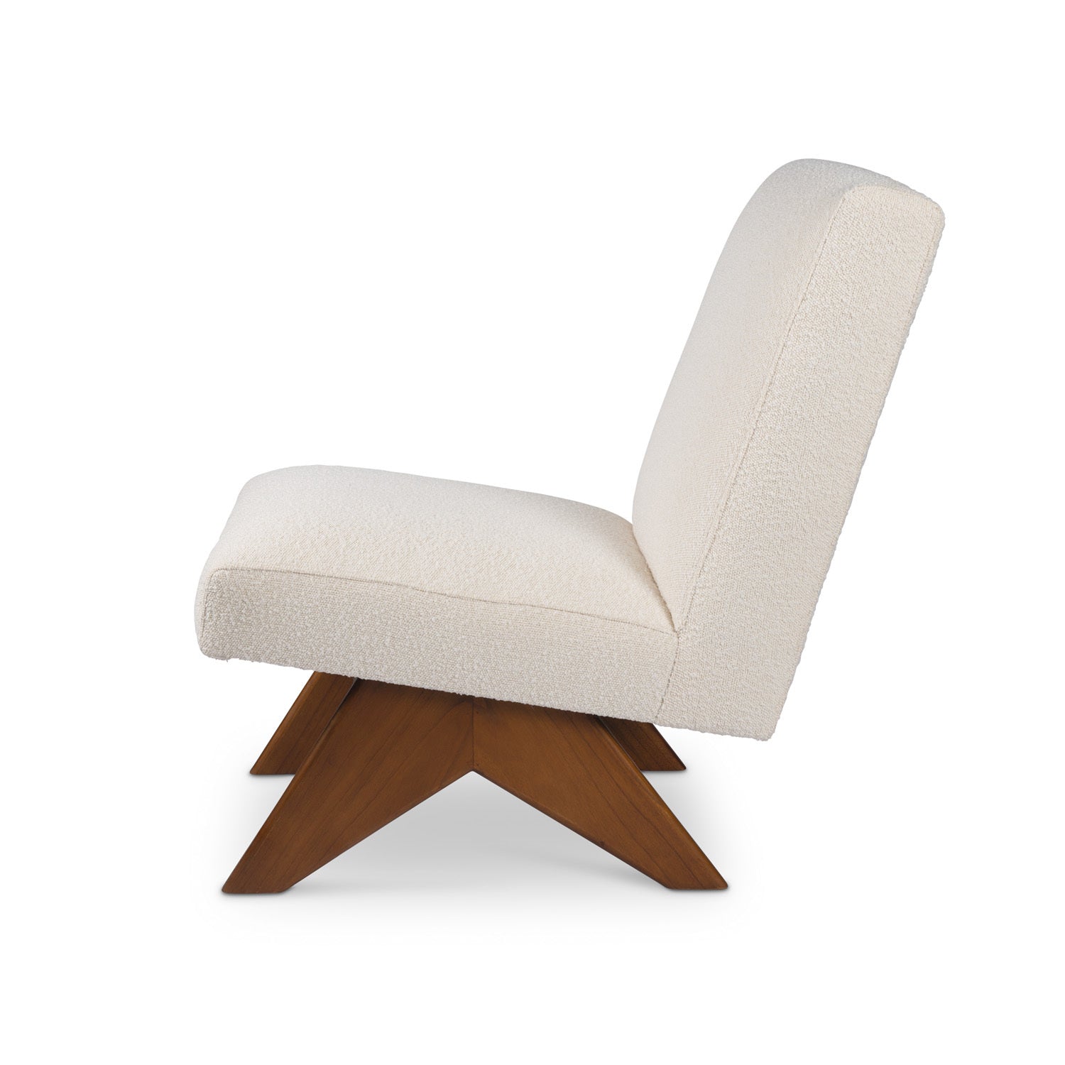 Easy Lounge Armless Sofa Eugene - Boucle creme - Brown frame