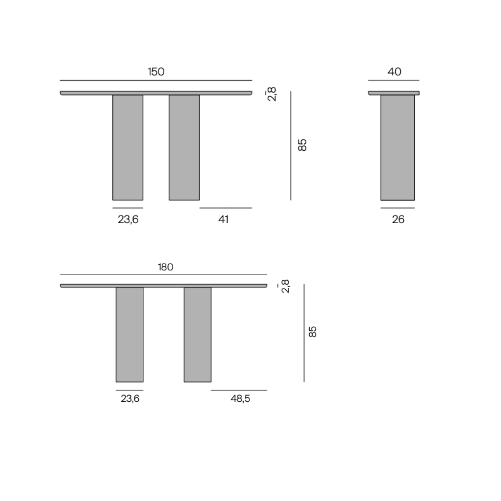 MoreMoebel Oso Console Dimensions