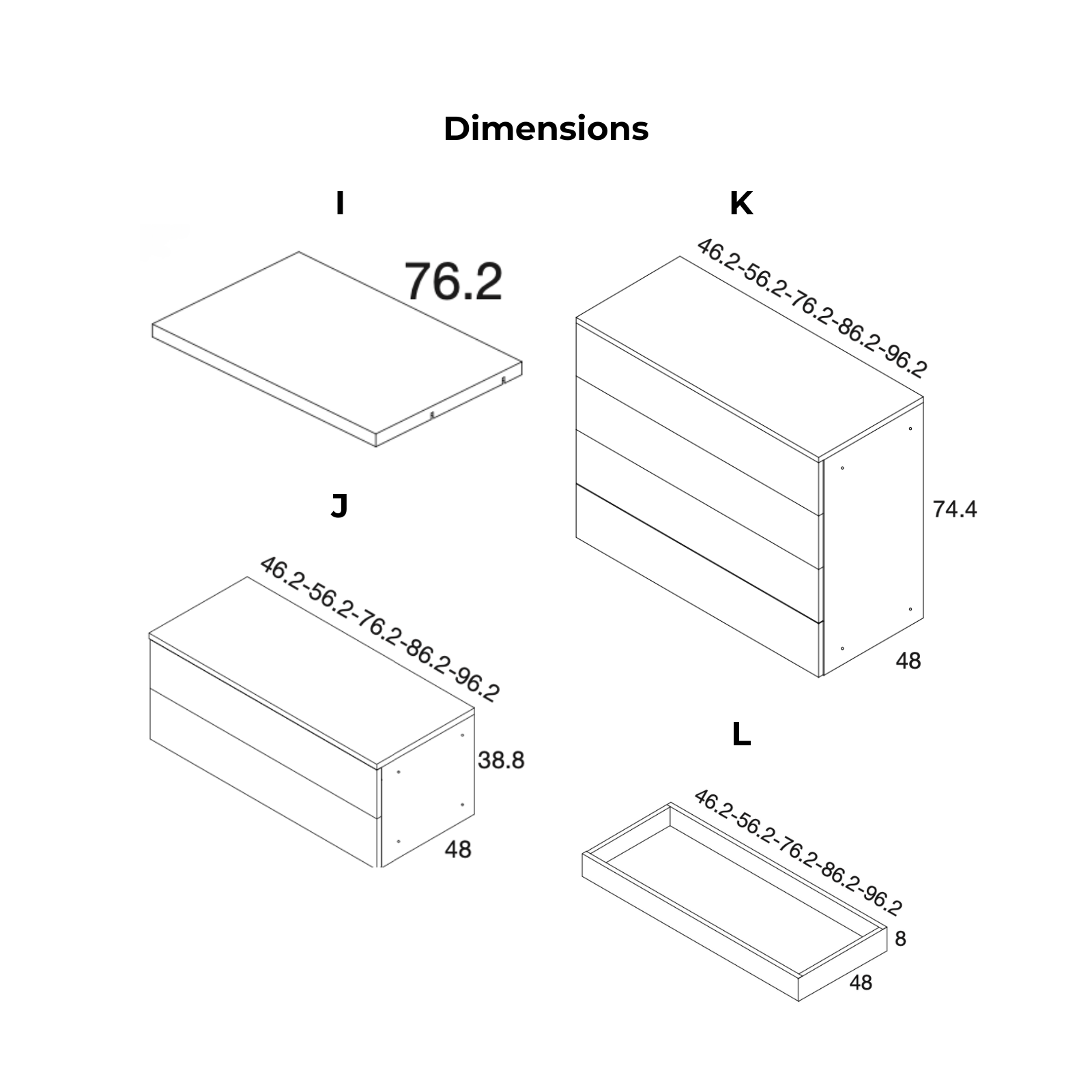 MOBENIA Dresser Dimensions