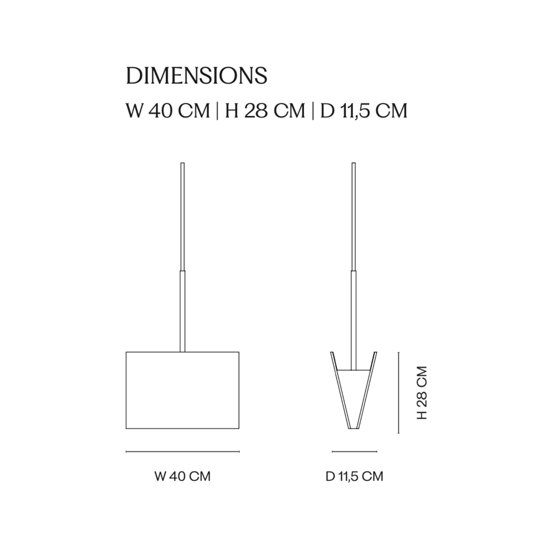 NORR11 Gallery Pendant Dimensions