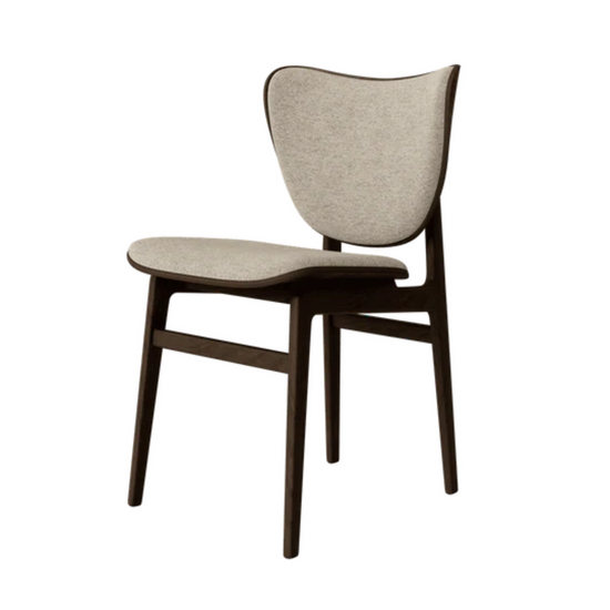 NORR11 Elephant Dining Chair with front upholstery seat and back Barnum3 Oak Dark Smoked
