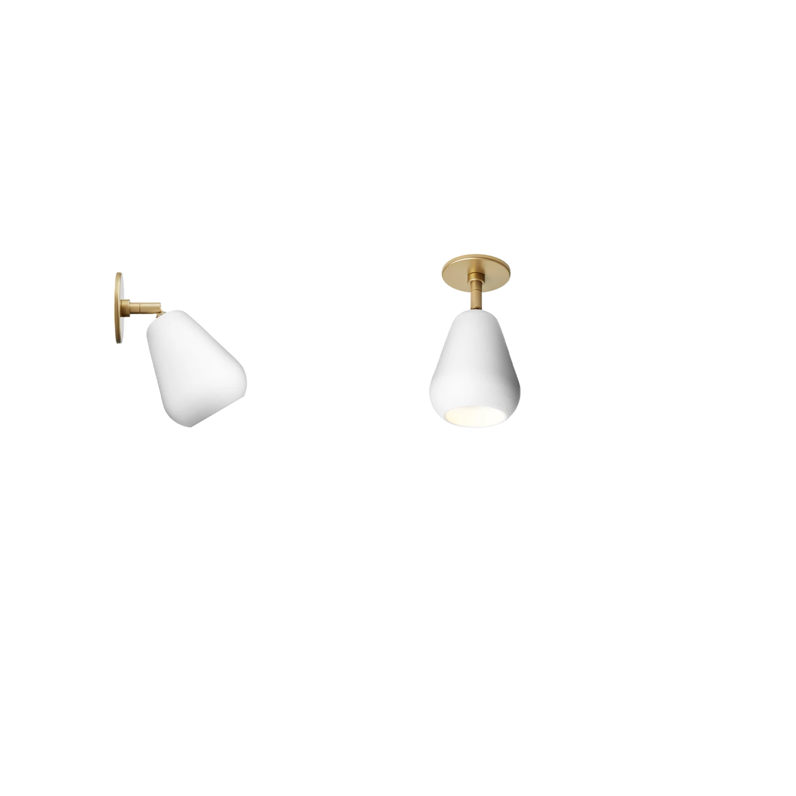 NUURA Anoli Wall and Ceiling Light Nordic Gold and White recessed