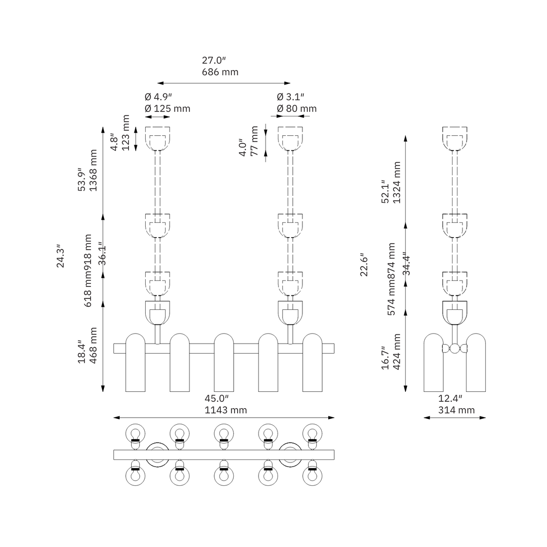 Odyssey Linear SM | Chandelier