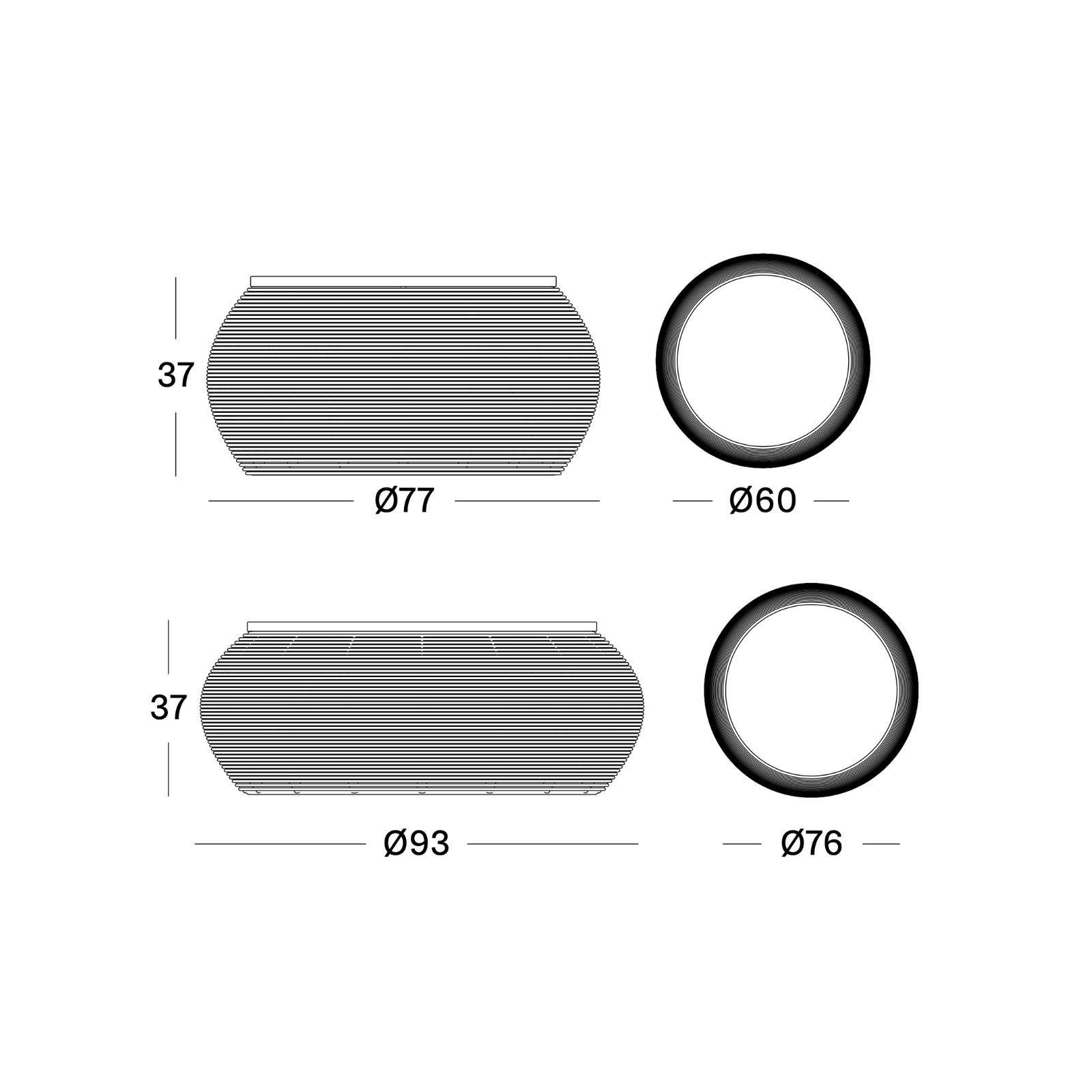 VS Vivi Coffee Tables Dimensions