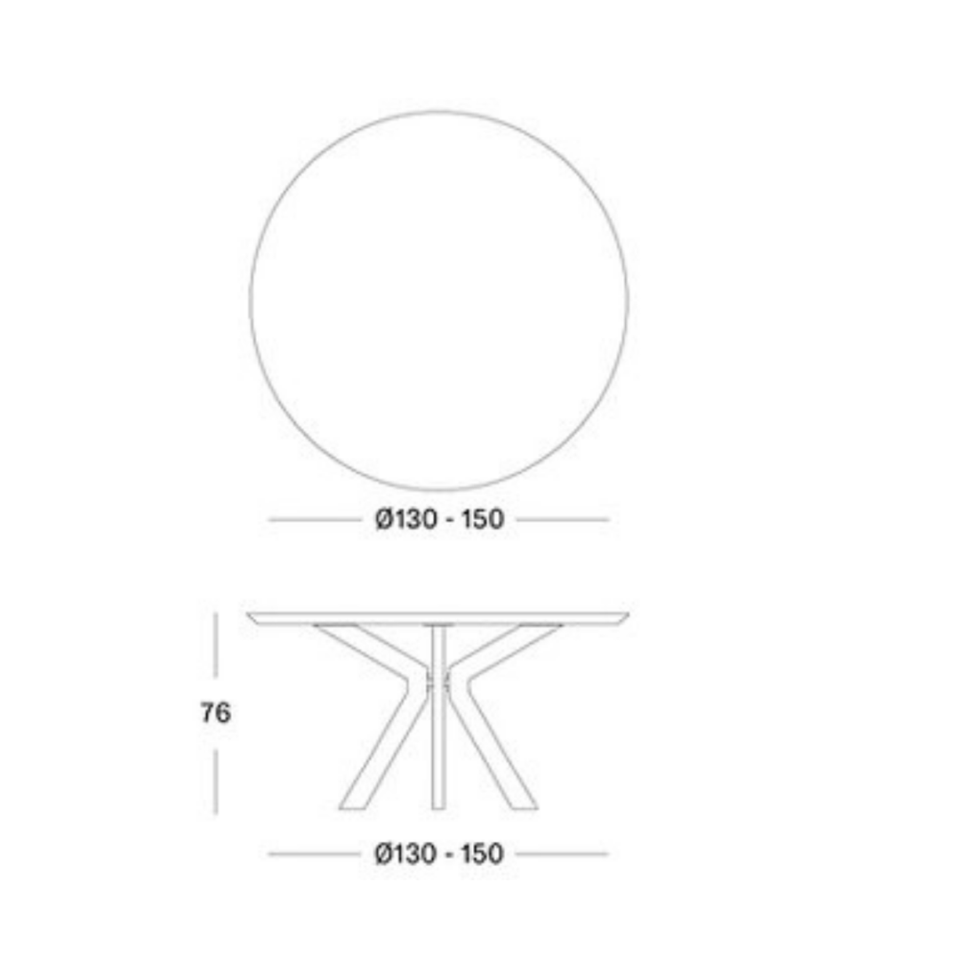 VS Albert Dining Table Round  Dimensions