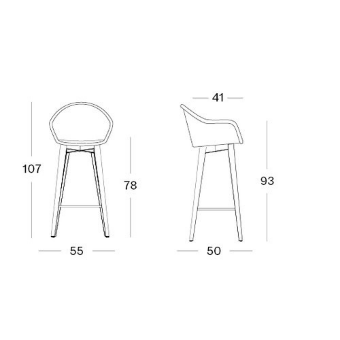 VS Avril Bar Stool Dimensions