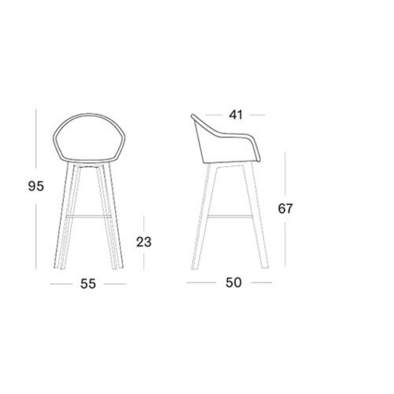 VS Avril Counter Stool Dimensions