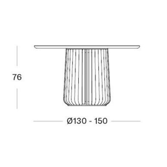 VS Maru Round Dining Table Dimensions