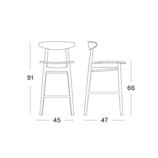 VS Teo Counter Stool Dimensions