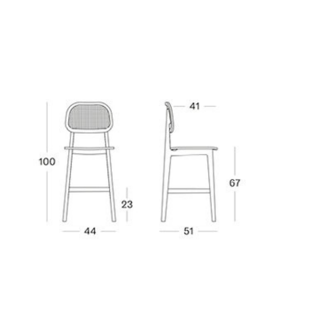 VS Titus Counter Stool Dimensions