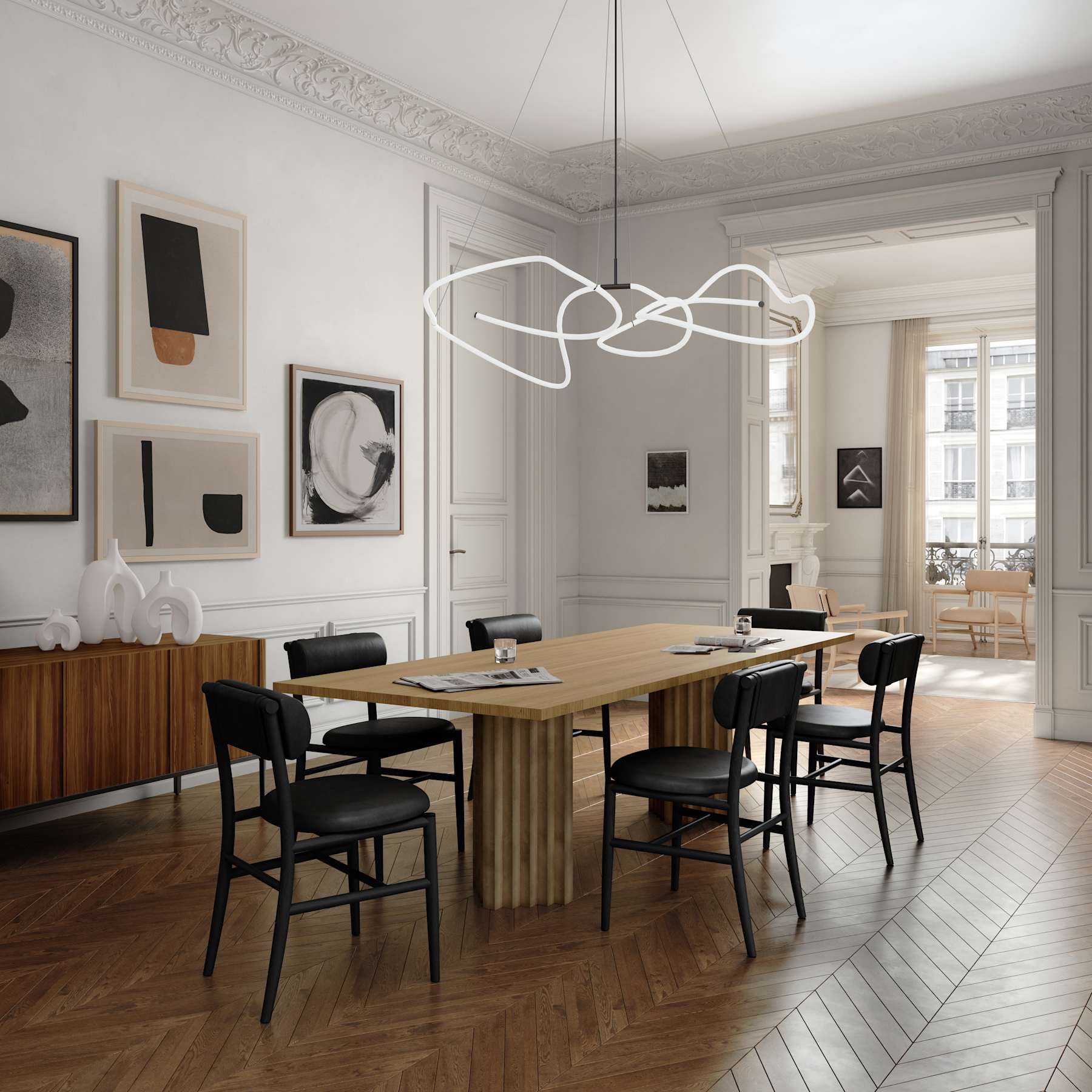 Arc Dining Table, L250 - Natural Oak