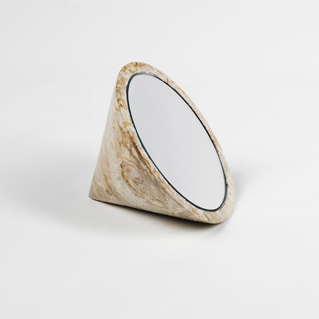 Spinning Top Mirror | Desert Storm Marble & Mirror (Warehouse sale)